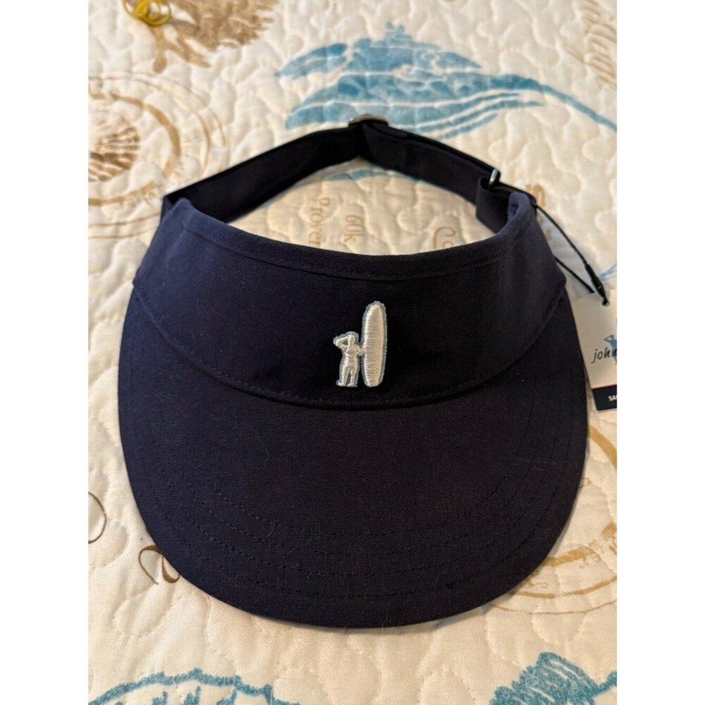 NWT johnnie-O Classic Performance Visor Navy Solid White Board Logo Adjustable